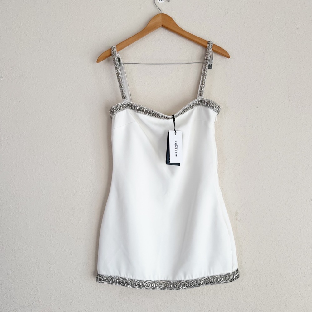 Retrofete Regina Shell White Mini Dress Size Medium - Picture 2 of 9